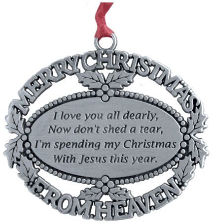 Personalized Merry Christmas From Heaven Ornament