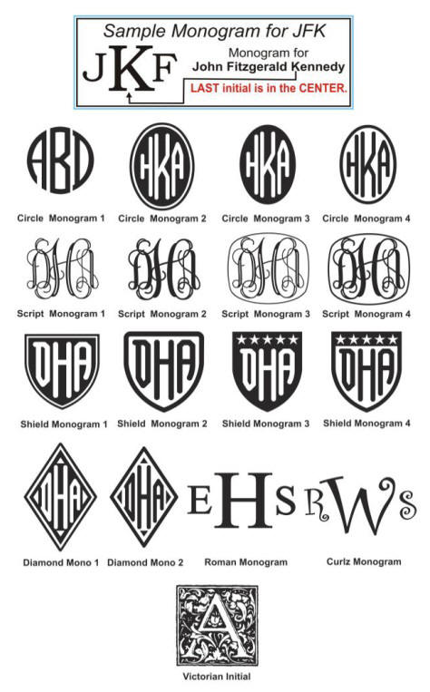 Embroidered Monogram Selection