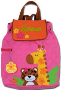 Personalised Girl Monkey Stephen Joseph Quilted Backpack for 