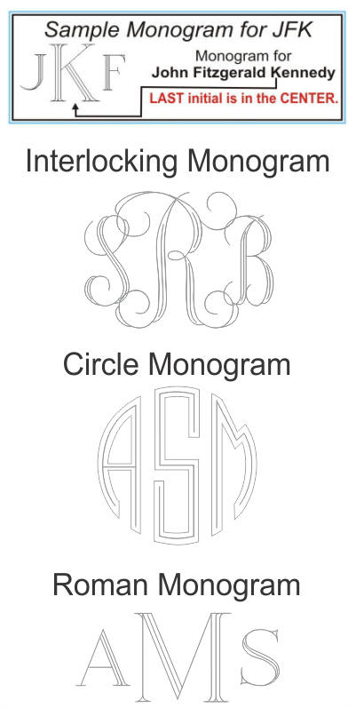 Engraving Monogram Selection